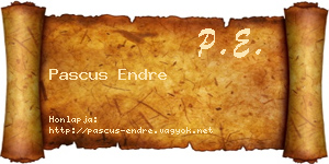 Pascus Endre névjegykártya